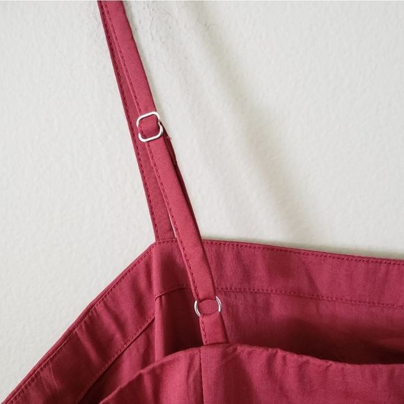 Gap Red Clay Tiered Cotton Midi Dress Size 12 Cami Casual - Picture 5 of 7